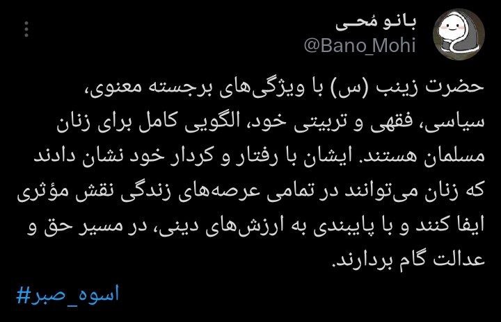 حضرت زینب الگوی زنان